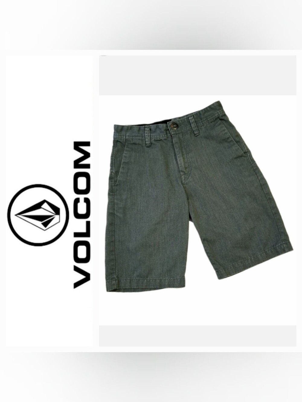 Volcom True To This Shorts Gray Chino Casual Fit Sz 25 10Y